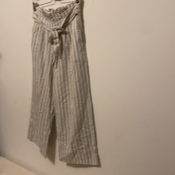 Madewell Striped Paperbag Wide Leg Pants Size Small - Picture 4 of 15